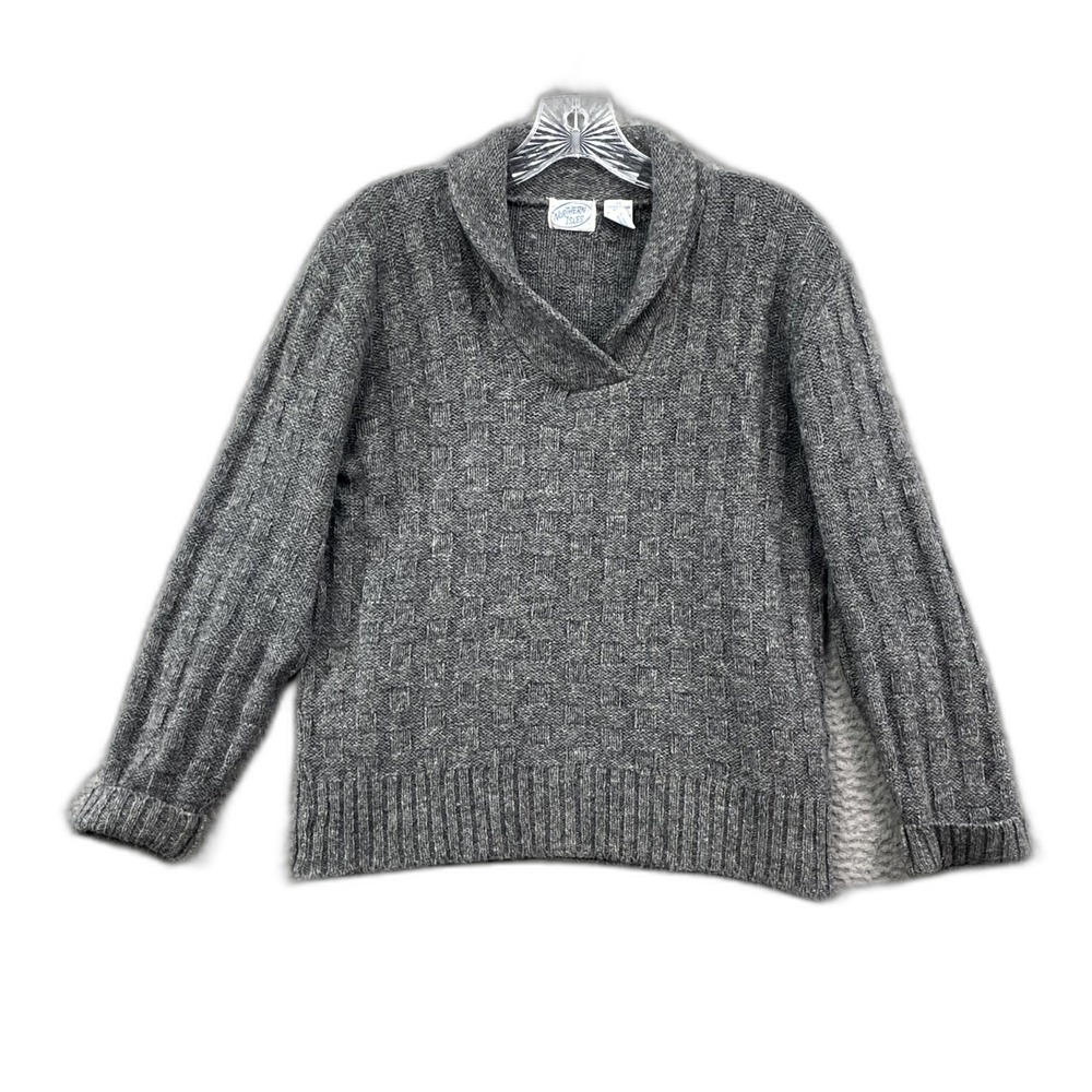 Northern Isles Wool Sweater Womens Medium Shawl Collar Knitted Winter Outdoor